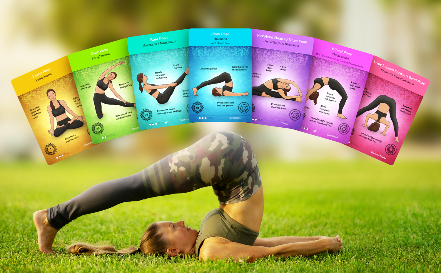Premium Yoga Cards by Asana Moon Deck with over 120 Yoga Poses